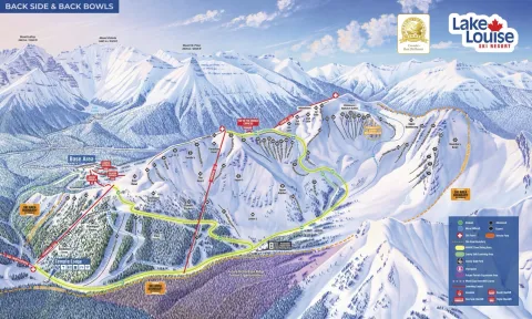 Lake Louise Ski Resort trail map (click to see larger version) Lake Louise Ski Resort trail map