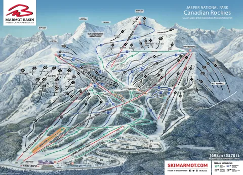 Marmot Basin trail map (click to see larger version) Marmot Basin trail map