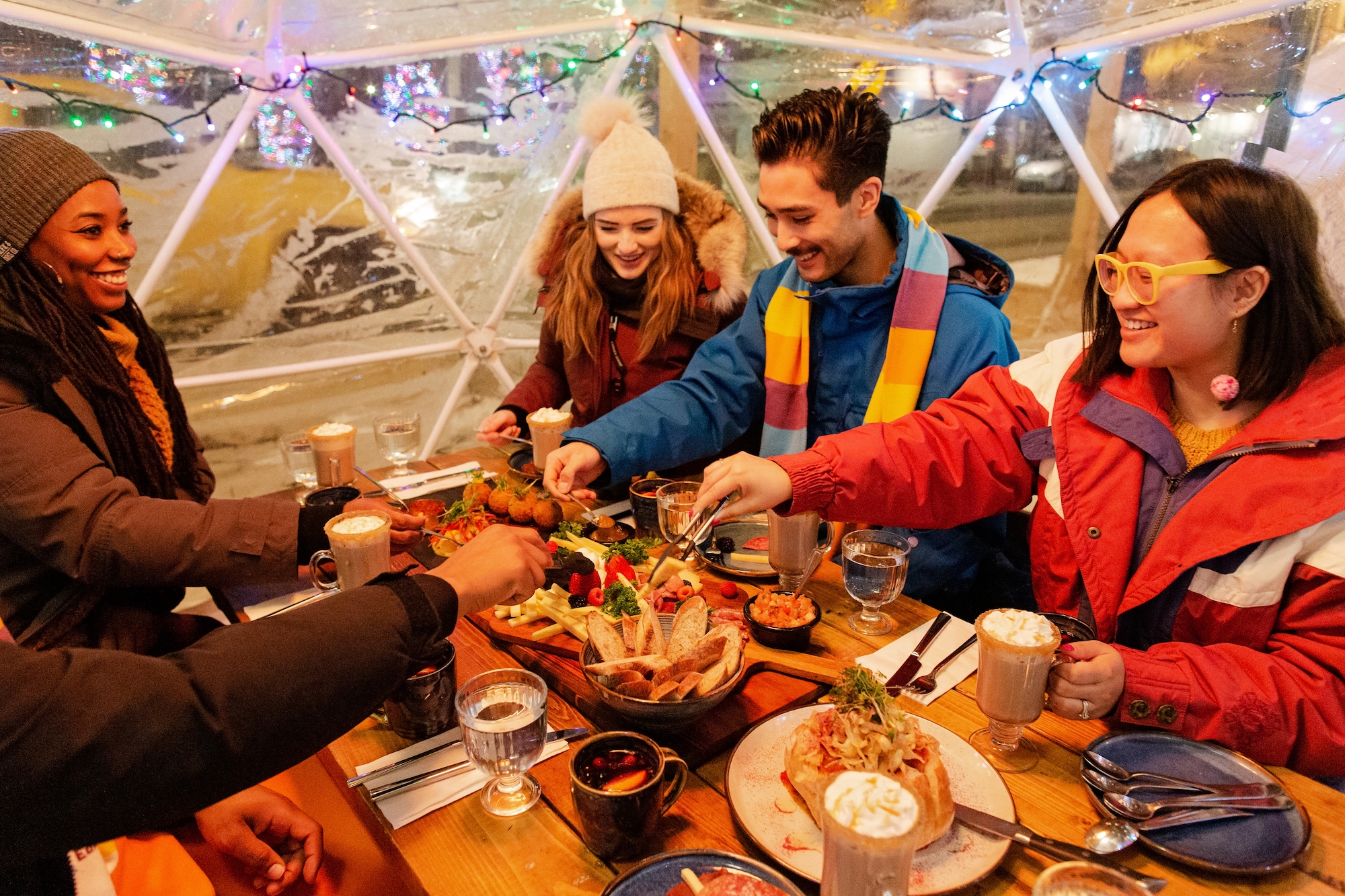 Tiramisu Bistro heated igloo winter patio Dallas Curow