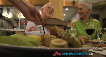 Snowshoe fondue in Mount Washington, BC