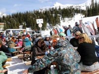 Skiers at Sunshine Village, Alberta Canada