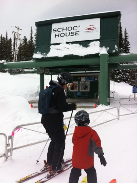 Learning to ski at Marmot Basin, Jasper, Alberta