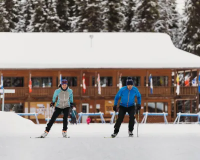 Cross-country skiers at Bulkley Valley Nordic Centre