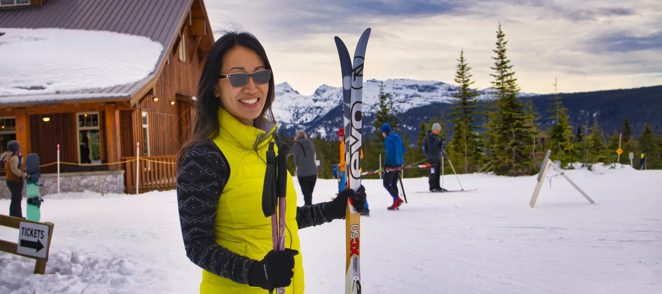 nordic skiing Raven Lodge Mt Washington BC Stevie Gaultier