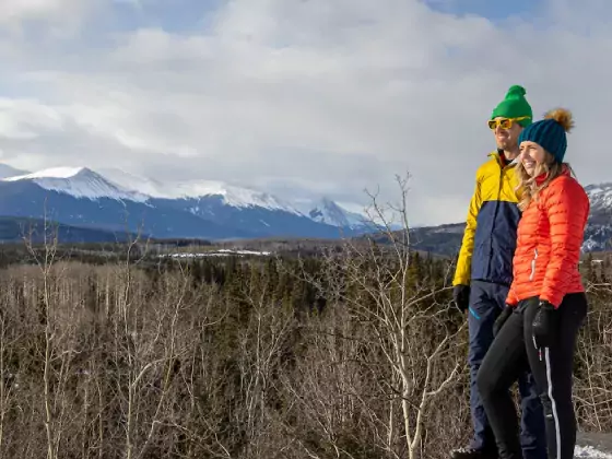 SkiNorthAB snow and stay deals view of Grande Cache mountains