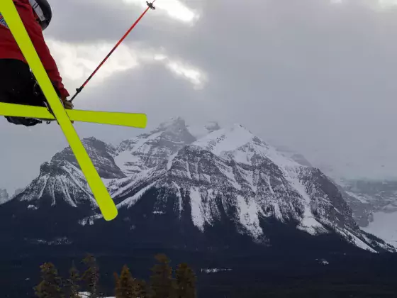 skier jump Lake Louise Ski Resort Alberta