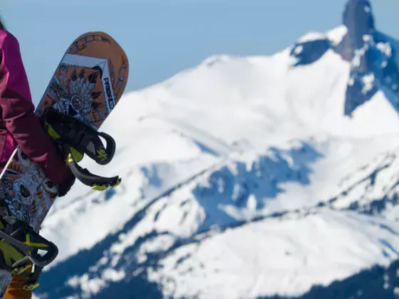 Whistler Blackcomb snowboarder view Black Tusk