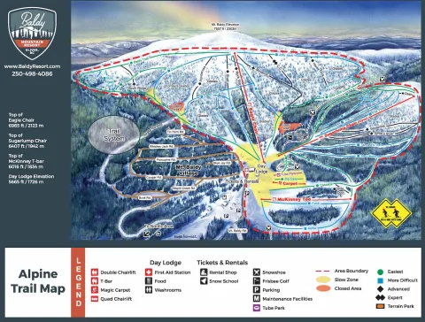 Baldy Mountain Resort Trail Map