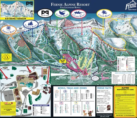 Fernie Alpine Resort trail map (click to see larger version) Fernie Alpine Resort trail map