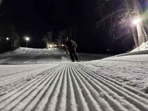 Night skiing at Manning Ski Hill, Alberta