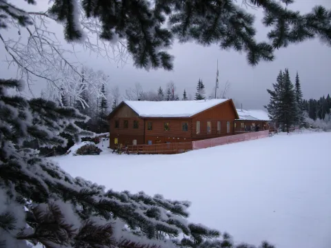 ski lodge at Whispering Pine Ski Hill, Alberta,