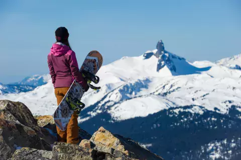 Whistler Blackcomb snowboarder view Black Tusk