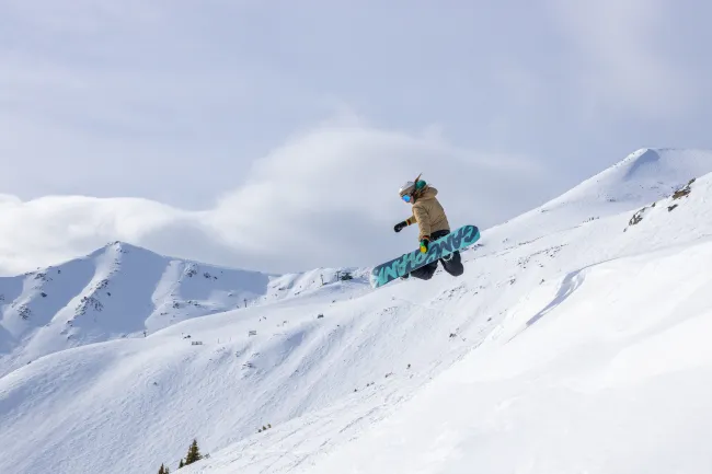 Jasper Alberta Marmot Basin snowboarder big air 