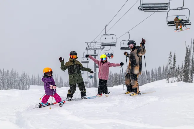 family skiing at Revelstoke Mountain Resort