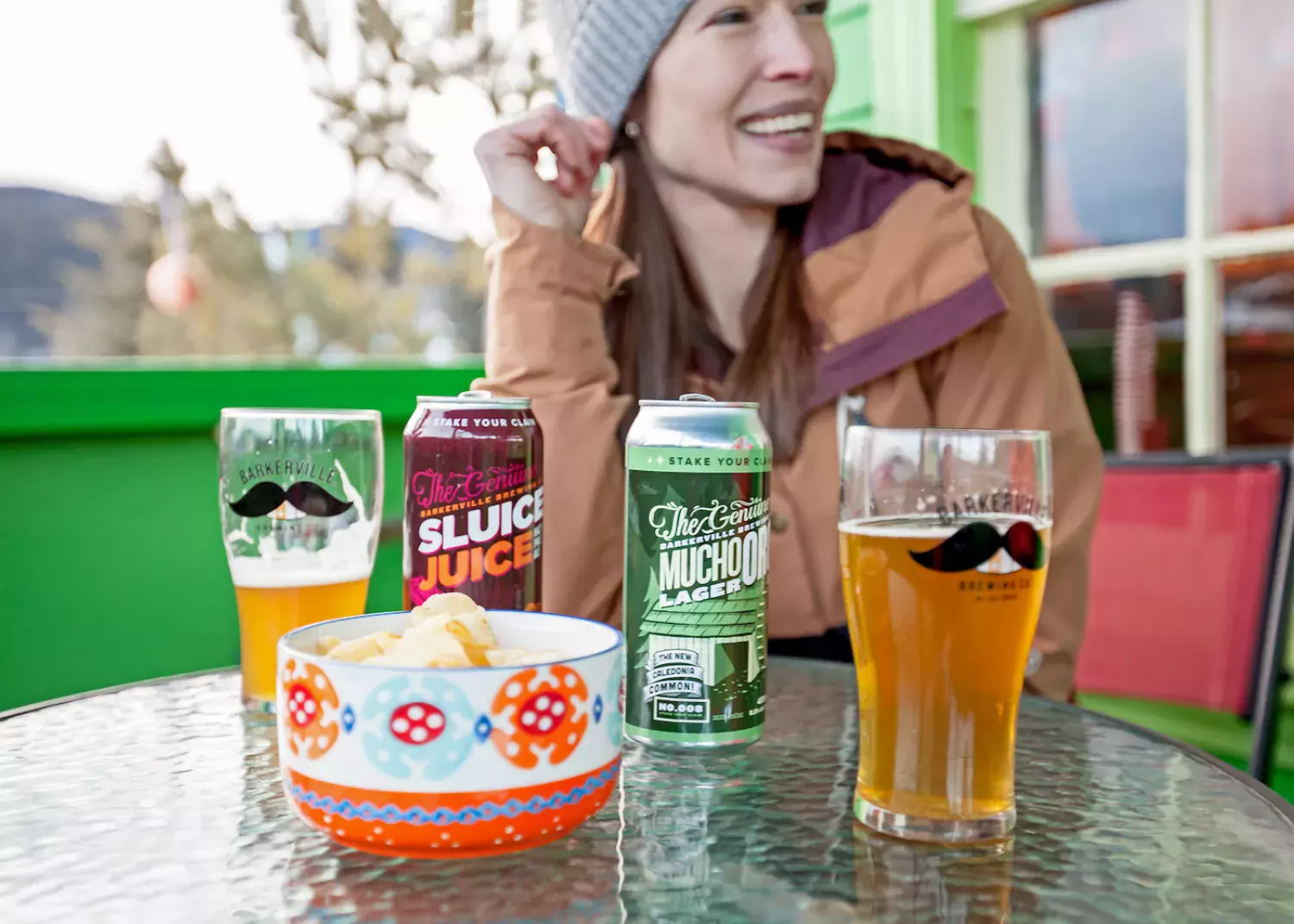 Willow River inn patio and beers Wells BC bonnie grenon