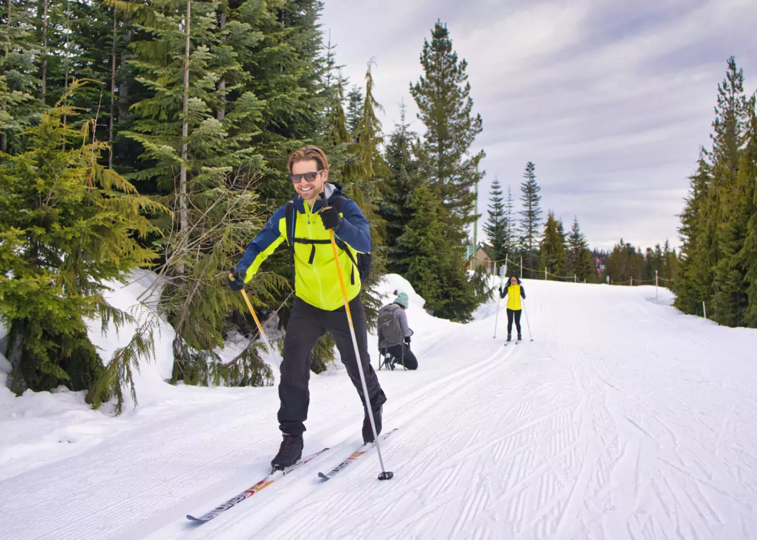 Nordic skiing Raven Lodge Mt Washington BC Stevie Gaultier