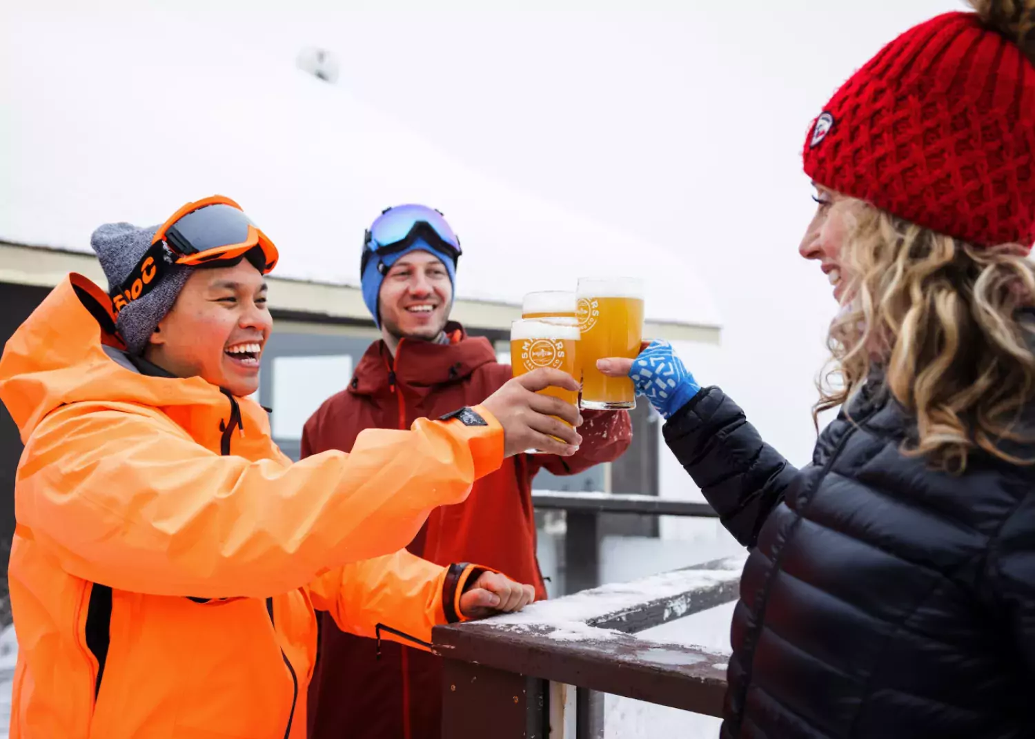 Cheers with local Smithers Brewing Co. beers. Hudson Bay Mountain Resort Smithers BC Marty Clemens