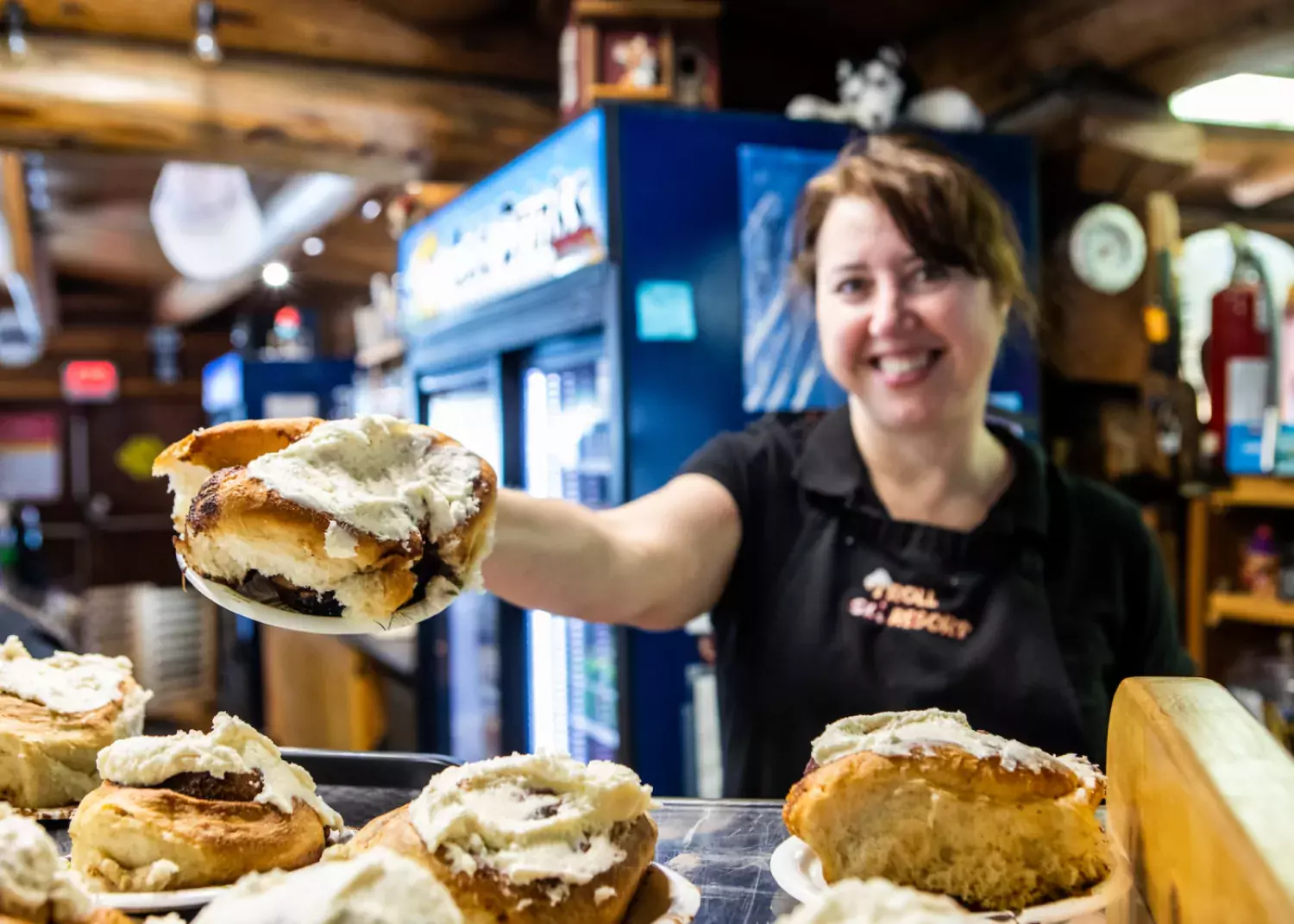 The cinnamon buns here are legendary! / Bonnie Grenon Troll Ski Resort BC